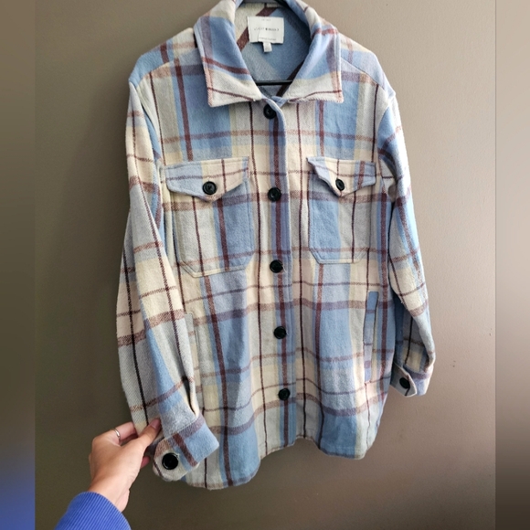 Lucky Brand Jackets & Blazers - Oversized Lucky Brand Plaid Flannel Button Up Coat Jacket